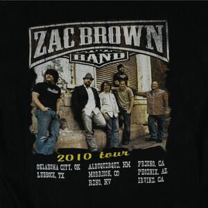 Zac Brown Band T-Shirt Mens L/XL? 2010 Concert Tee Black